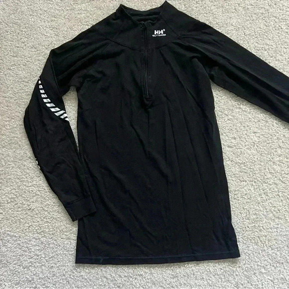 Helly Hansen Base Long Sleeve Shirt Ski Active Stripe Black Men’s Size M 1/4 Zip - Picture 2 of 15